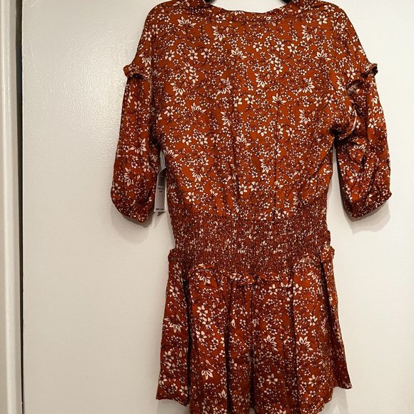 Jessica Simpson NWT Girl's Rust Floral Elastic Waist Blouse (nwt / L (10) - Picture 14 of 16